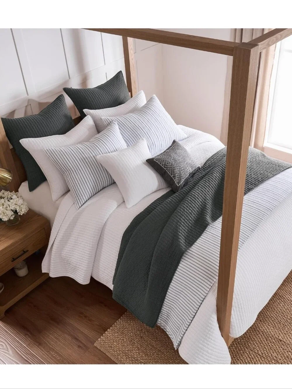 Levtex Home Cross Stitch Reversible Twin XL/Twin Quilt Set (68x86in)